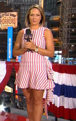 Dylan's red striped ruffle mini dress at Macy's 4th of July Fireworks