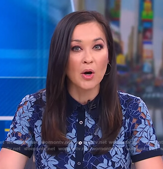 Eva Pilgrim's blue lace shirtdress on Good Morning America
