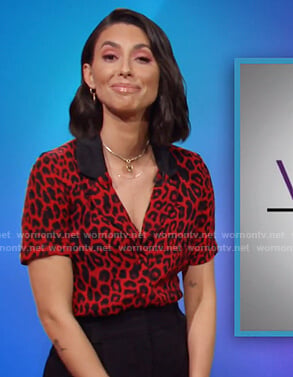 Jade's red leopard top on The Soup
