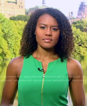 Janai's green sleeveless dress on Good Morning America