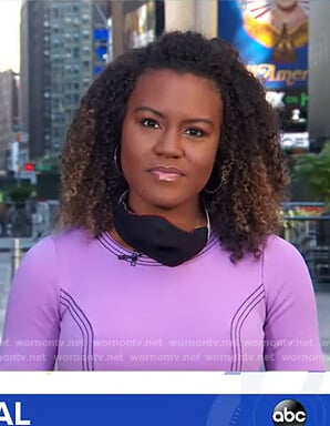 Janai's lilac stitch detail dress on Good Morning America