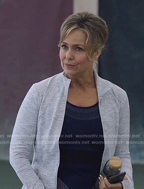 Jacqueline's grey zip jacket on The Bold Type