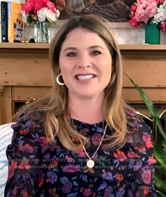 Jenna's black floral long sleeve dress on Today