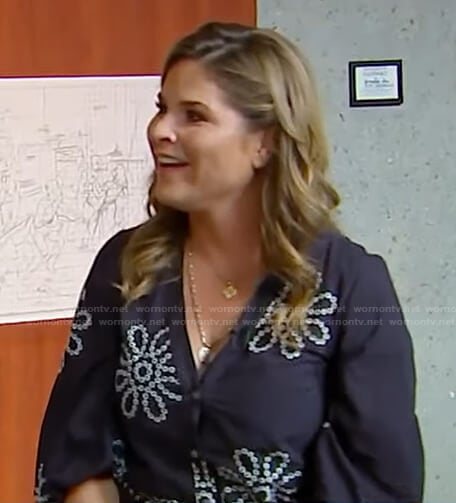 Jenna's navy floral wrap dress on Today