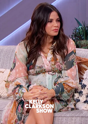 Jenna Dewan's mixed print shirtdress on The Kelly Clarkson Show