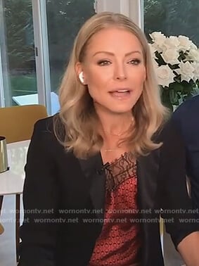 Kelly's red lace trim camisole on Live with Kelly and Ryan