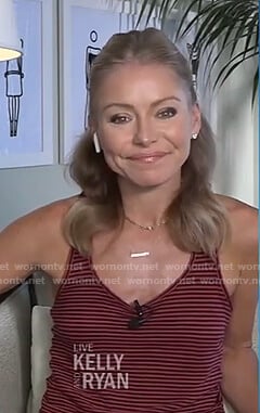 Kelly's red striped tank on Live with Kelly and Ryan