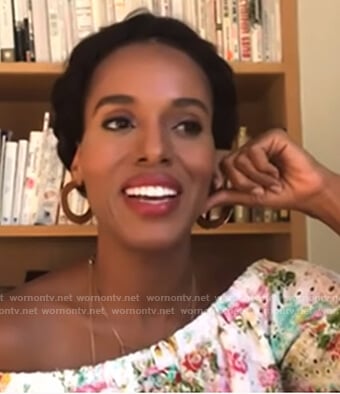 Kerry Washington's white floral eyelet top on The View