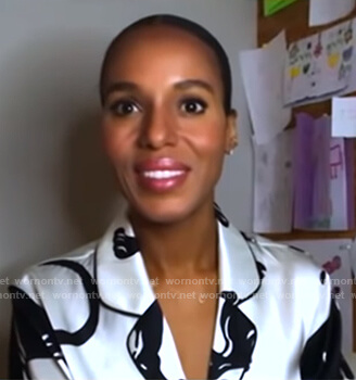 Kerry Washington's white printed pajamas on Good Morning America