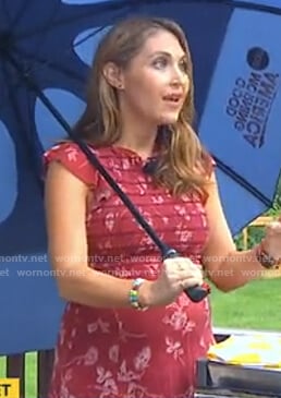 Lori Bergamotto's red floral smocked dress on Good Morning America