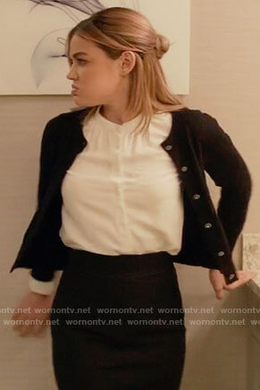 Lucy's black cardigan on A Nice Girl Like You