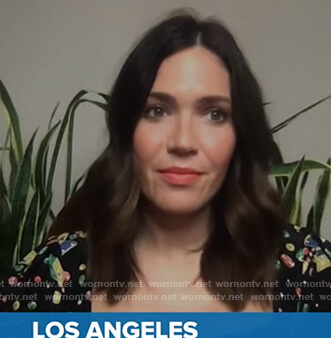 Mandy Moore's black jewel print dress on Today