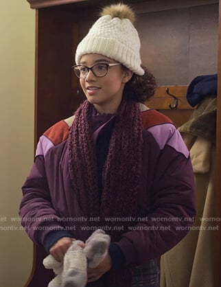 Mary-Anne's purple quilted jacket on The Baby-Sitters Club
