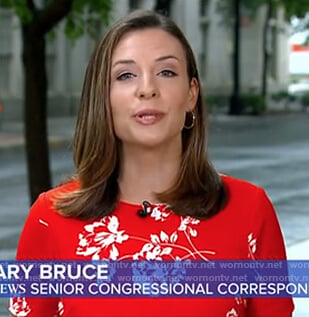 Mary's red floral dress on Good Morning America