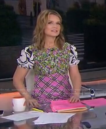 Savannah's mixed print dress on Today