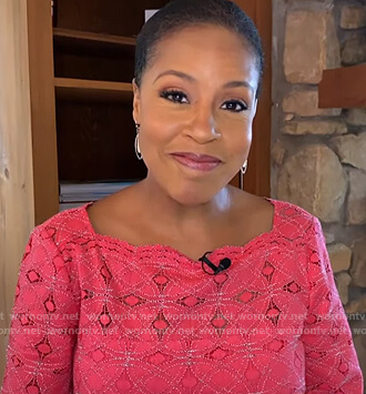 Sheinelle's pink scalloped dress on Today