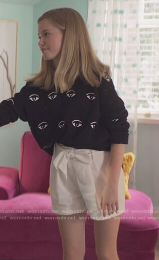 Stacey's black eye embroidered sweater on The Baby-Sitters Club