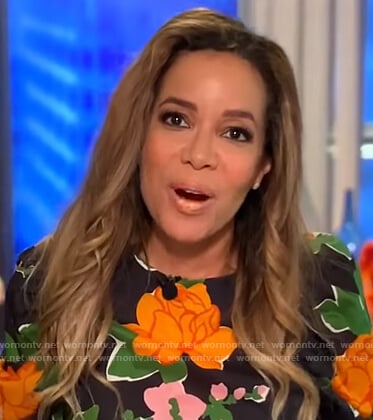 Sunny's black floral top on The View