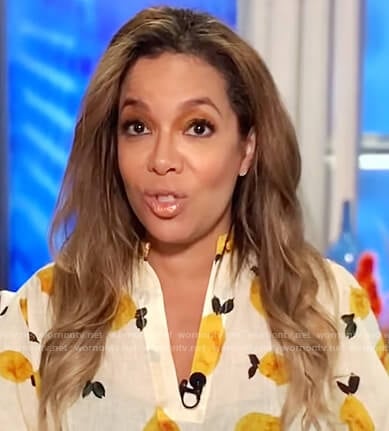 Sunny's lemon print blouse on The View