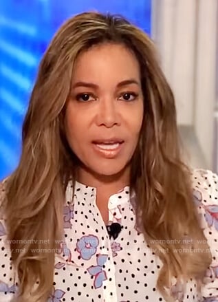 Sunny's white floral blouse on The View