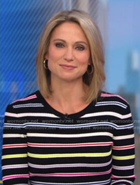 Amy's multicolor striped dress on Good Morning America