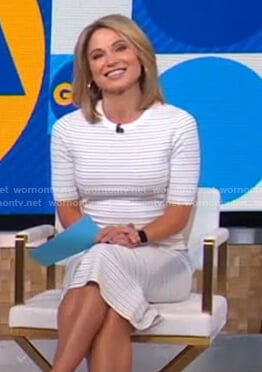 Amy's white striped dress on Good Morning America