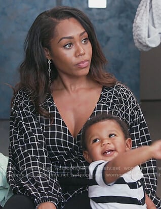 Monique's black check top on The Real Housewives of Potomac