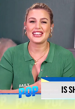 Carissa's green tie waist top on E! News Daily Pop