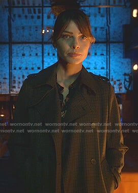 Chloe's brown check trench coat on Lucifer