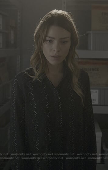 Chloe's black dotted blouse on Lucifer
