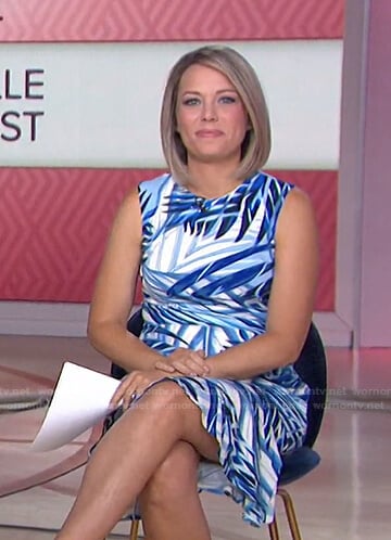 Dylan's blue leaf print dress on Today