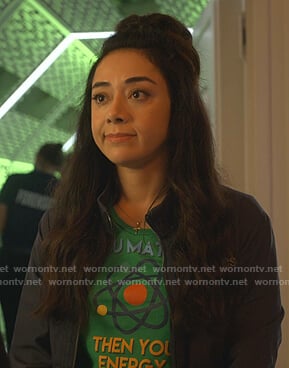 Elle's green You Matter Then You Energy tee on Lucifer
