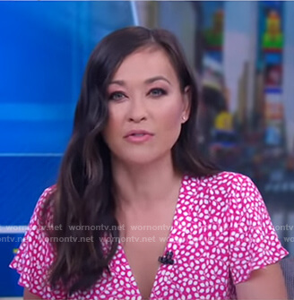 Eva's pink floral flutter sleeve dress on Good Morning America