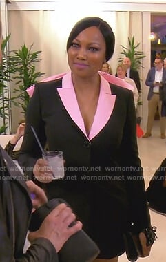 Garcelle's black and pink bow detail blazer dress on The Real Housewives of Beverly Hills