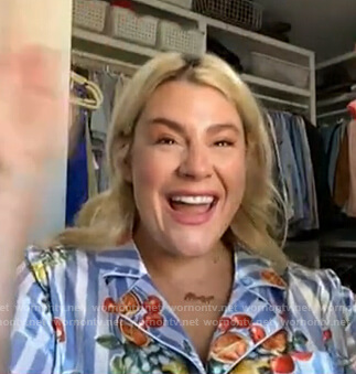 Heather McMahan's striped fruit print pajamas on Today