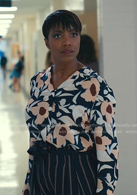 Helen's floral blouse on Sweet Magnolias