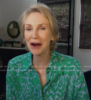 Jane Lynch's green floral blouse on Today