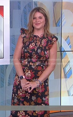 Jenna's black floral smocked dress on Today