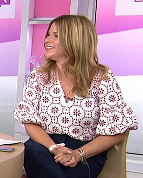 Jenna's white and red eyelet blouse on Today