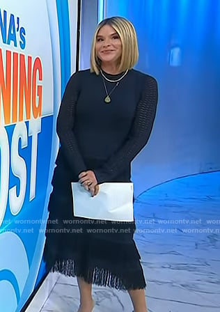 Jenna's black knit midi dress on Today