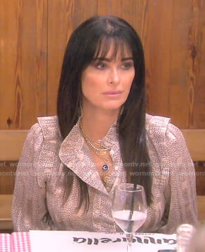 Kyle's printed ruffle blouse on The Real Housewives of Beverly Hills