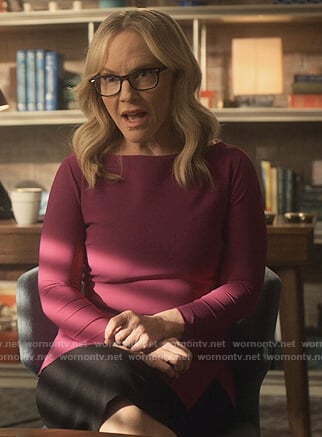 Linda's purple asymmetric top on Lucifer