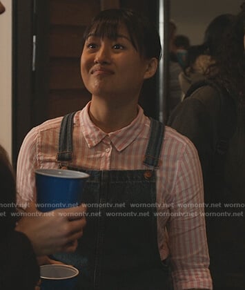 Rachelle's pink stripe blouse on Trinkets