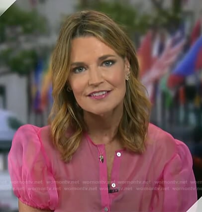 Savannah's pink organza blouse on Today