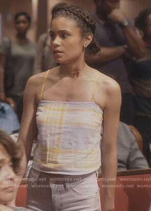 Sophia's plaid camisole on Greenleaf