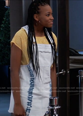 Trina's yellow dotted top and dress on General Hospital