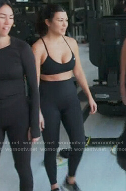 Kourtney's black nike sports bra on Keeping Up with the Kardashians