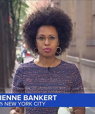 Adrienne's purple tweed dress on Good Morning America
