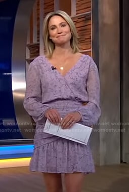 Amy's pink floral mini dress on Good Morning America