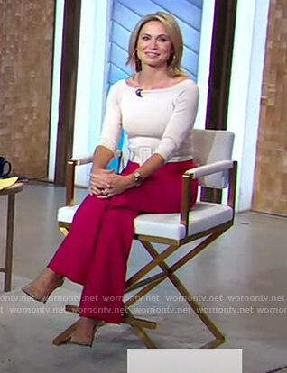 Amy's white belted top on Good Morning America